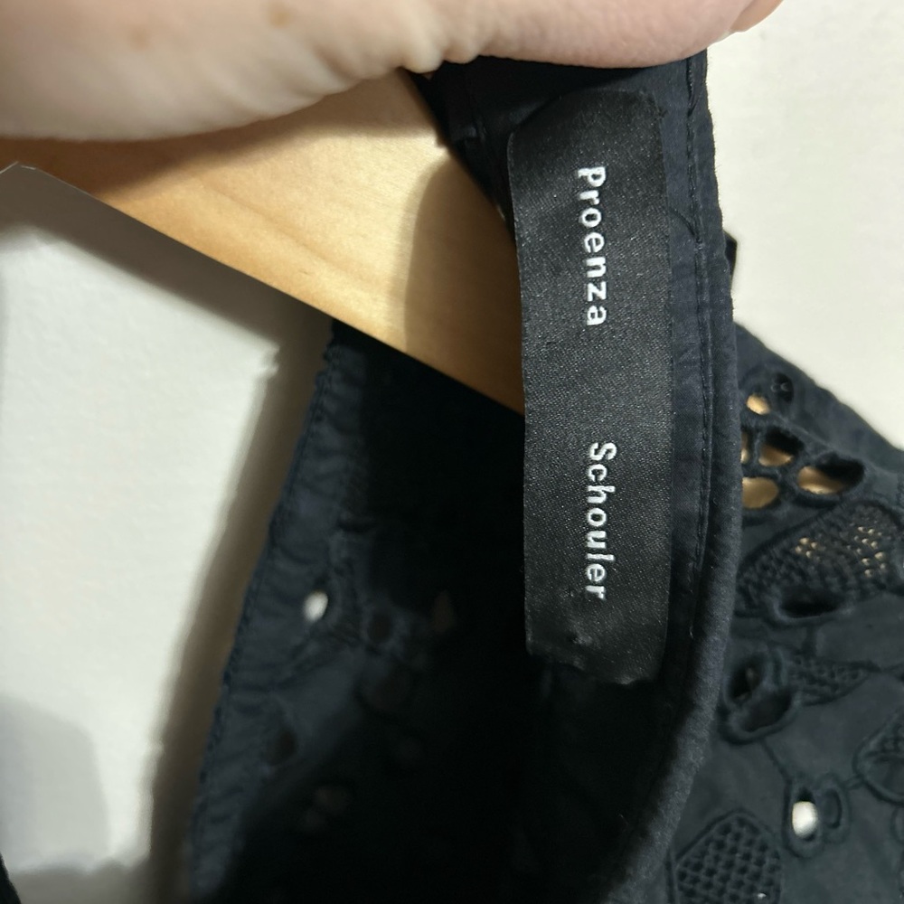 Proenza Schouler Black Sleeveless Collared Embroidered Top - Picture 4 of 4